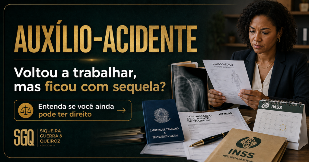 Auxílio-acidente mesmo trabalhando após sequela de acidente