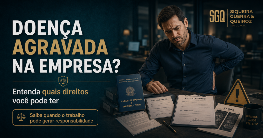 Doença agravada na empresa e direitos do trabalhador